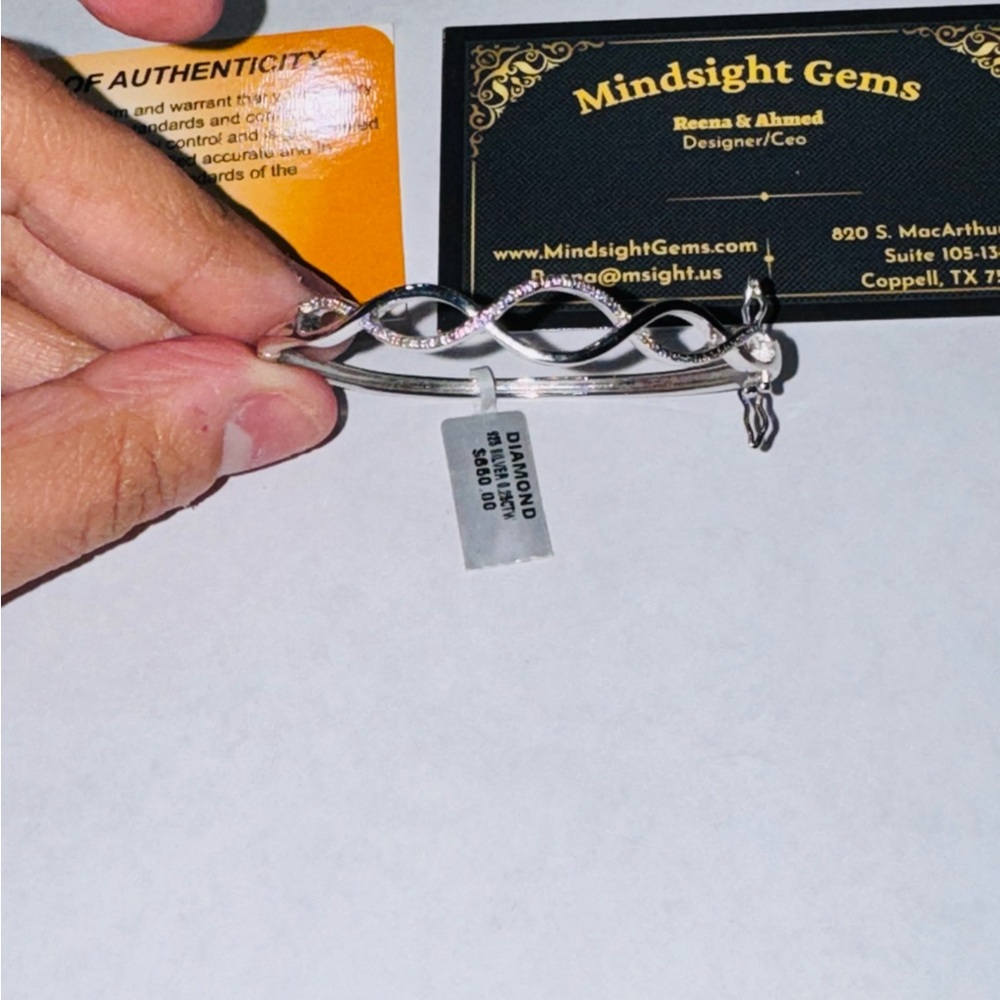 Genuine Natural Earth Mined Diamond Bracelet/Bangle, 1/4cttw real diamonds, - Picture 7 of 8